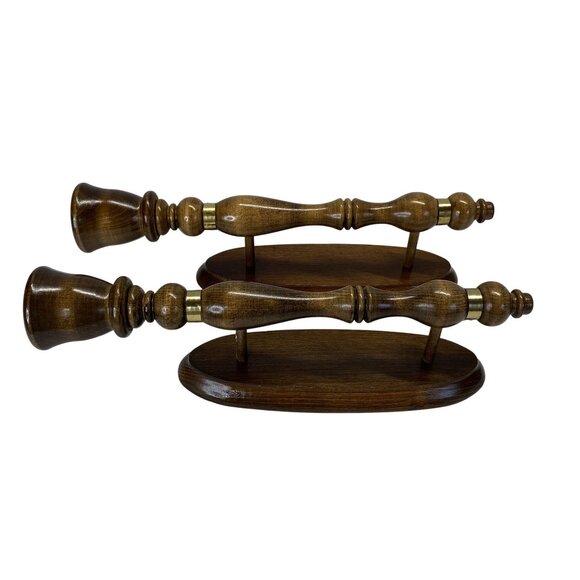 Vintage Wooden Wall Candle Holders Set of 2 Rustic Farmhouse Sconce Decor - Picture 2 of 7